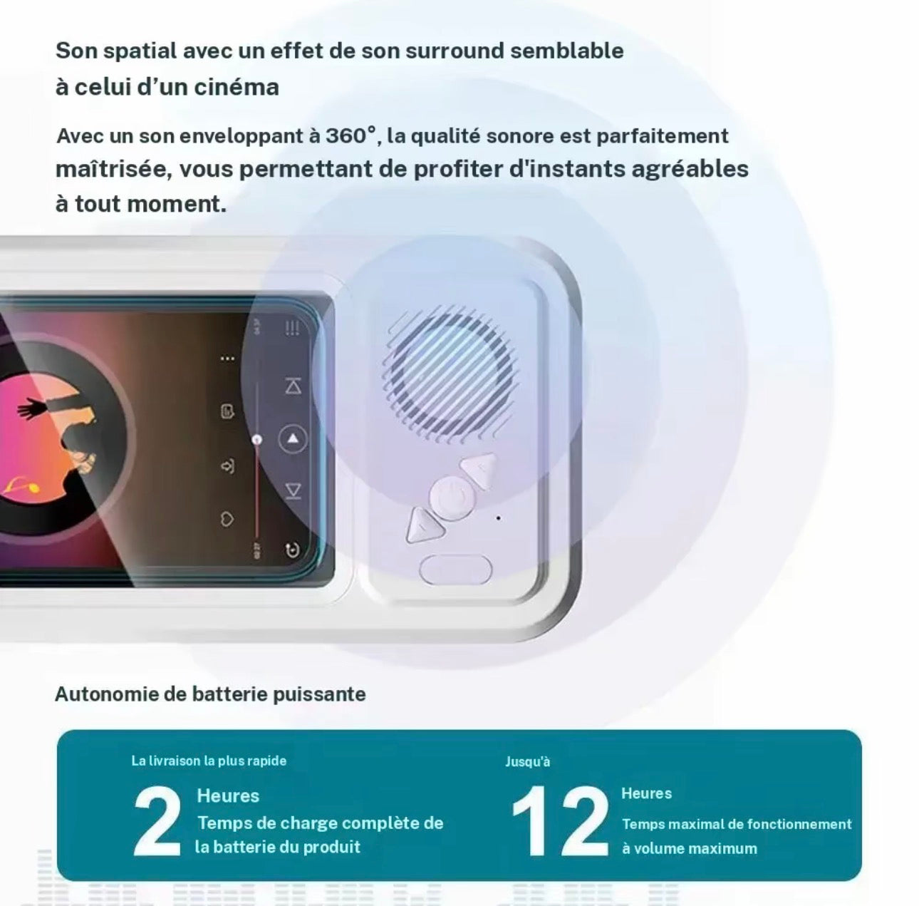 Support de douche pour téléphone étanche | Support de téléphone douche avec haut-parleur, étui mural anti-buée transparent étanche pour écran tactile pour téléphones 4 à 7 pouces