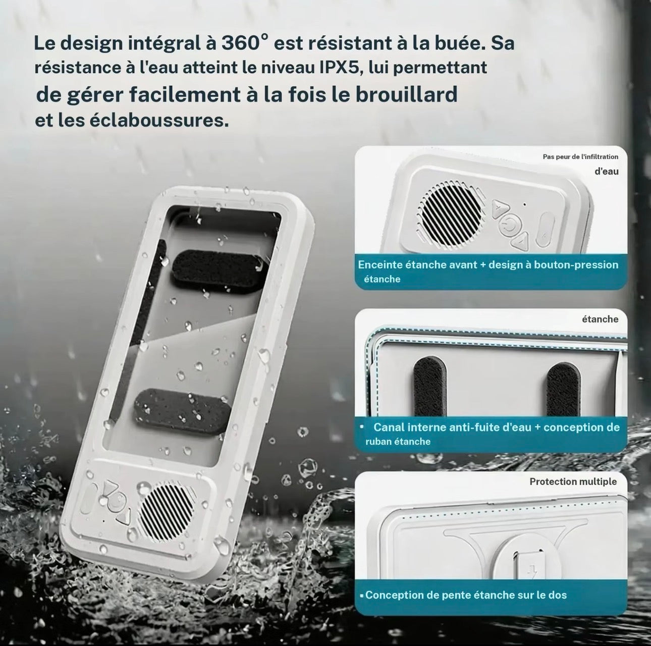 Support de douche pour téléphone étanche | Support de téléphone douche avec haut-parleur, étui mural anti-buée transparent étanche pour écran tactile pour téléphones 4 à 7 pouces